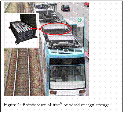 Zone de Texte:  
Figure 1: Bombardier Mitrac onboard energy storage system for 
 railway application.

