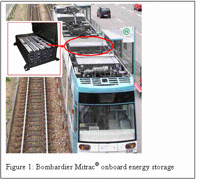 Zone de Texte:  
Figure 1: Bombardier Mitrac onboard energy storage system for 
 railway application.

